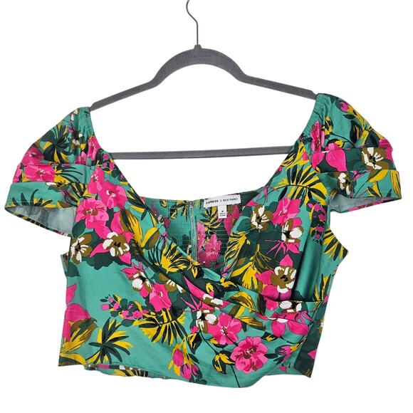 Rocky Barns Express Tank Top Crop Tank Top Womens M Green Floral Tank Top - Picture 1 of 7